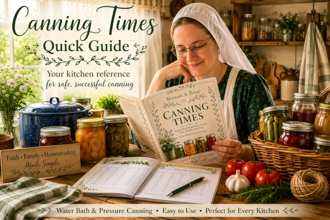 Home Canning Processing Times Reference Booklet | Blossom & Brine